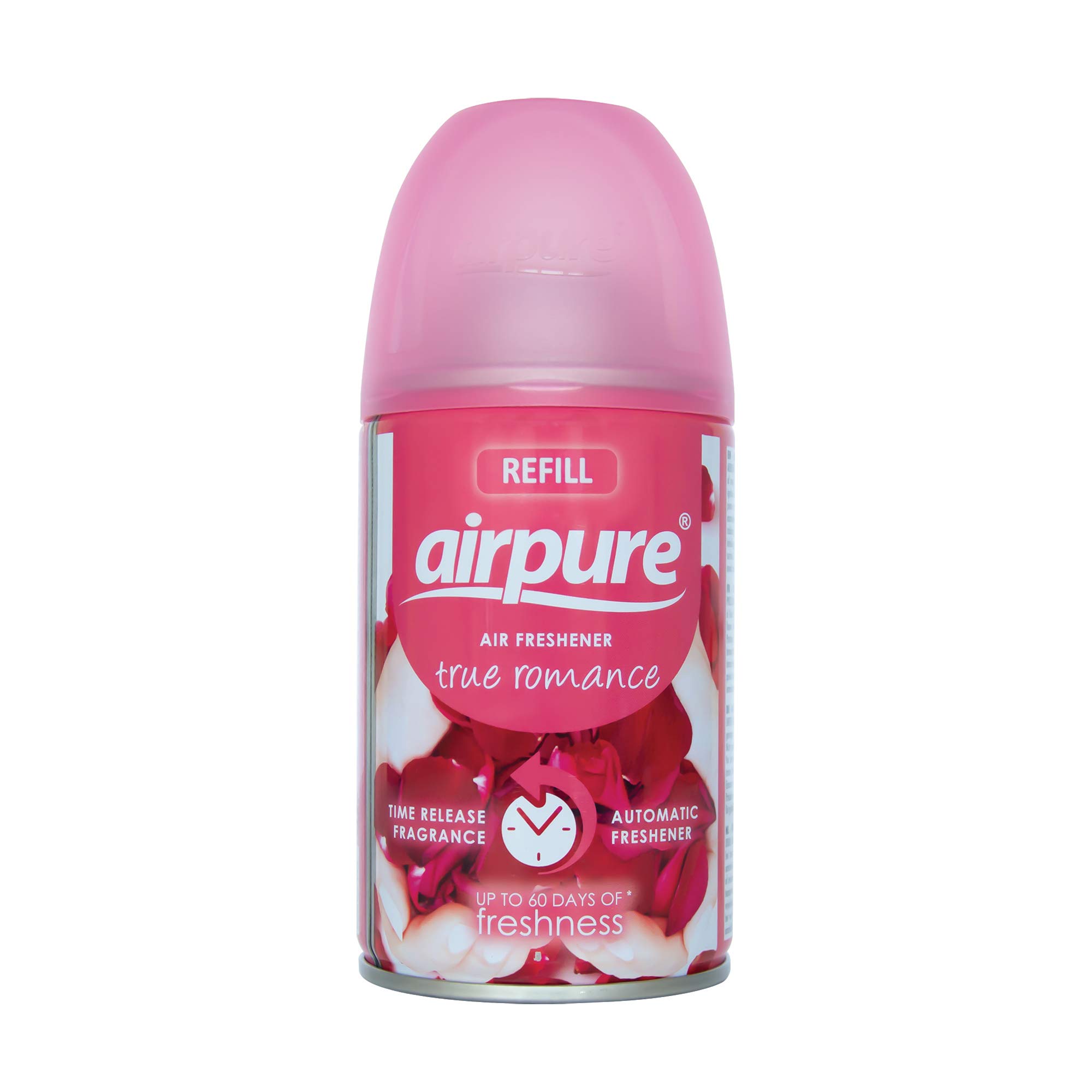 airpure Air-O-Matic Air Freshener Refill, 250ml, Automatic Spray Fragrance for Home, Office, Kitchens and Anywhere for a Burst of Fresh Scent - True Romance Fragrance