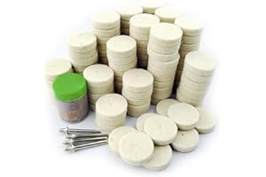 Merryland Flet Polishing Wheel for Dremel 125pcs, Polishing Pad Buffing Wheel 1inch 120pcs Polishing Compound Paste 1pcs and Mandrel 4pcs, Rotary Tool Accessory Set Electric Power Tool DIY, RMTA125C1