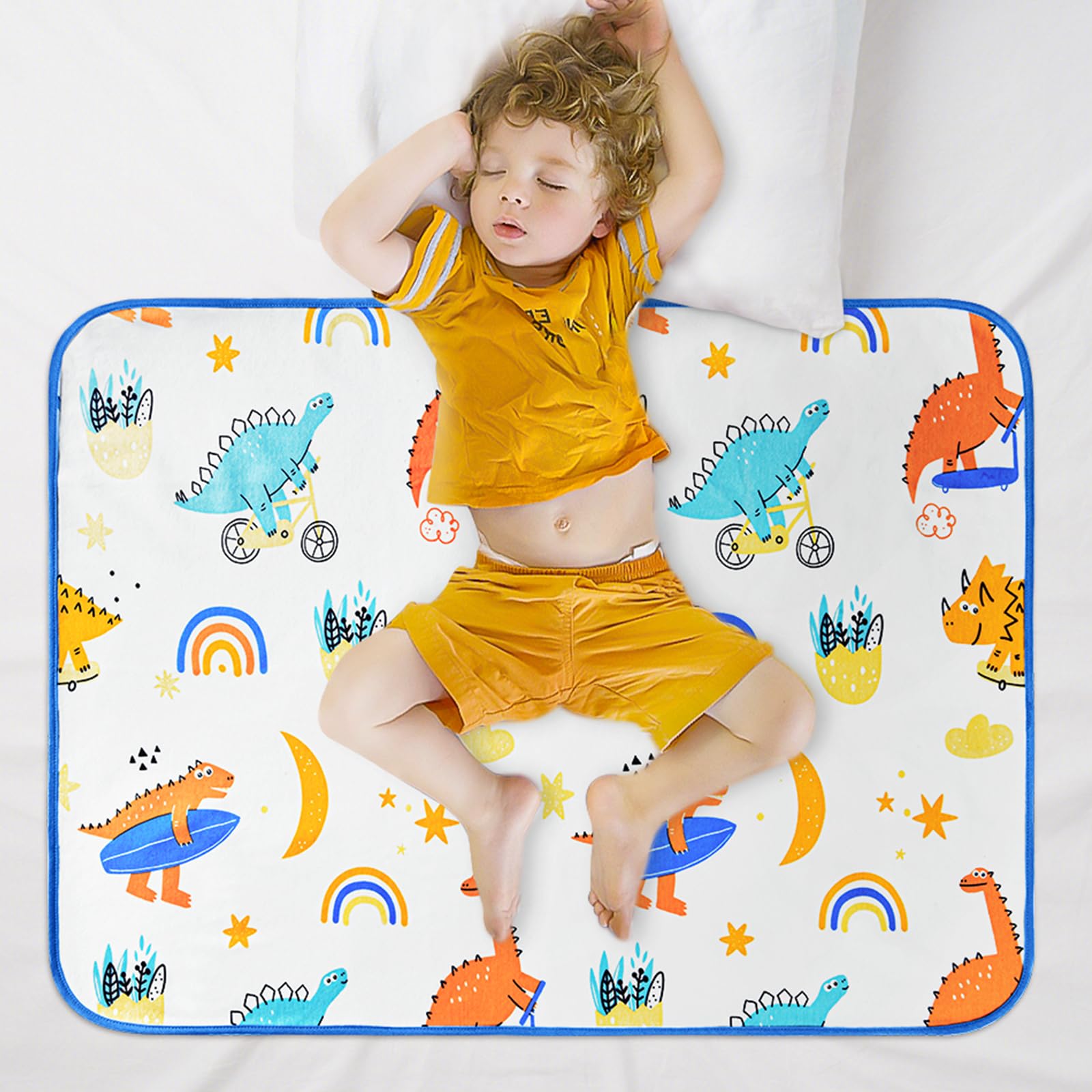 Aolso Potty Training Bed Pads, Bed Protector for Kids, 70 * 90cm Bed Wetting Mattress Protector Bed Wetting Sheets Mats, Absorb Water Pads Toddler Sheet Protector Toilet Training (Dinosaur Paradise)