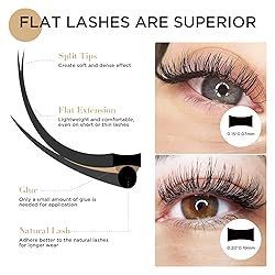 LASHVIEW Ellipse Flat Eyelash Extension,Flat