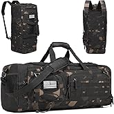 BISKLNDN Gym Bag for Men and Women, 50L Extra Large Duffle Bag, 3-in-1 Travel Sports Duffel Bags with Shoe & Laptop Compartment for Overnight Weekender Gym Traveling Workout Deployment, Black CM