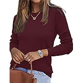 Ivicoer Womens Sweaters 2026 Trendy Long Sleeve Knit Pullover Light-Weight Crewneck Sweater Top S-XXL