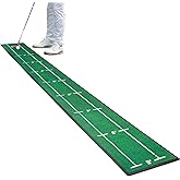 Ponsonbay Golf Putting Mat Indoor & Outdoor Professional Golf Practice Putting Green Mat with Distance Marker Anti Slip Backing Golf Training Accessories Portable Matt