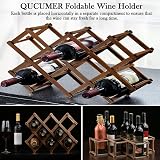 QUCUMER Wooden Wine Rack Foldable 10 Slot Free Standing Bottle Organizer view 6
