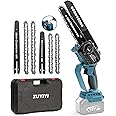 ZUYIYI Mini Chainsaw Cordless 6 Inch & 8 Inch for Makita 18V Battery, Brushless Handheld Chain Saw with Oiler Electric Chainsaw for Garden Courtyard Tree Branch Wood Cutting (Battery NOT Included)