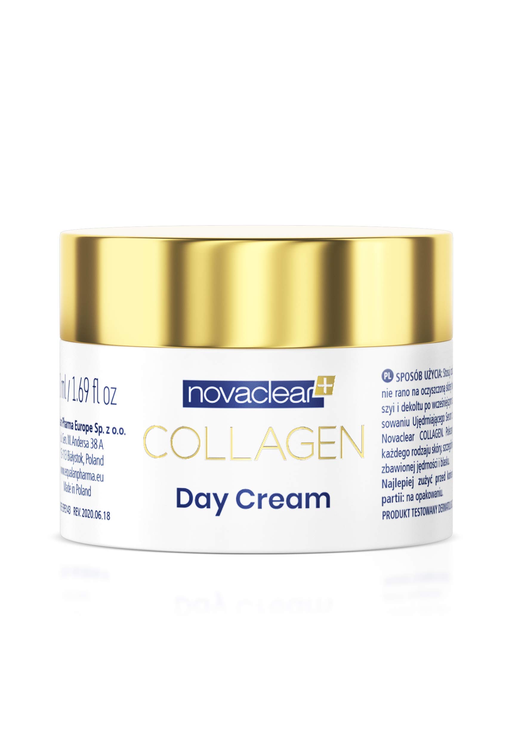 Novaclear Collagen Day Cream – Anti-Aging Moisturizer with Marine Collagen, Gold, Caviar Extract, Macadamia Oil, Vitamin A & E – Firms, Smooths & Nourishes Skin – For All Skin Types – 50 ML