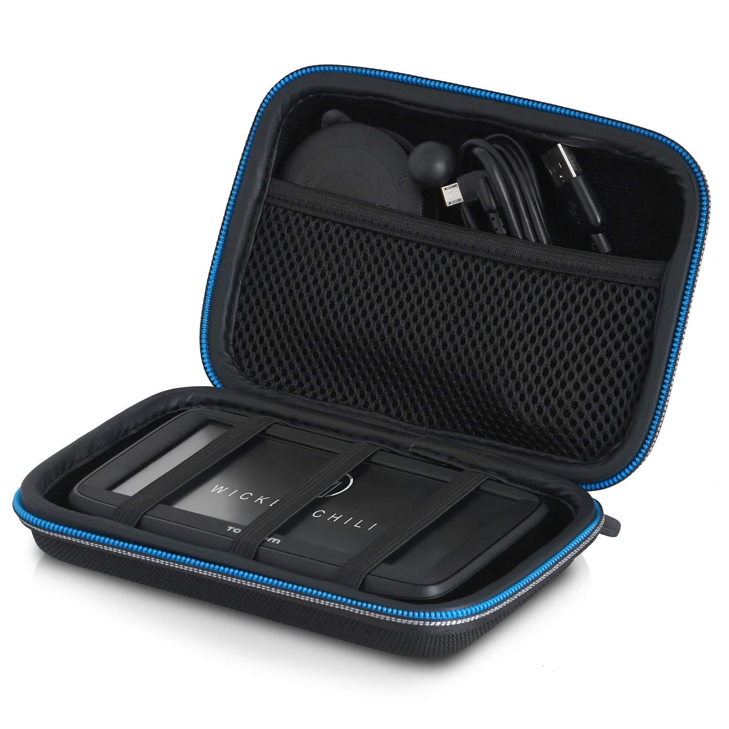 Wicked Chili Anti Shock Bag for TomTom Navigation Devices 4.3/12.7 cm (15 x 10 x 4.5 cm, Tray for Recharger Cable, Padding)