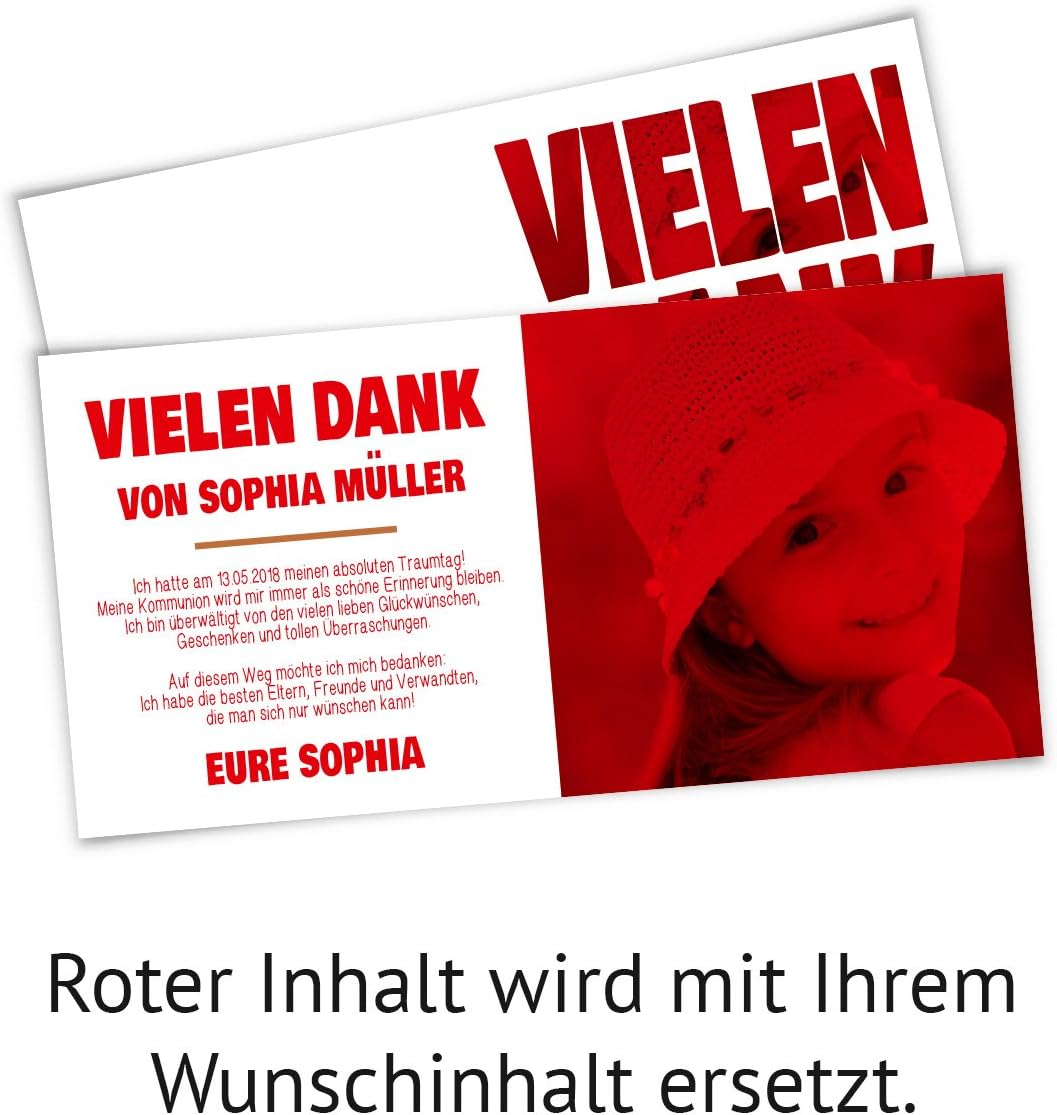 50 X Kommunion Dankeskarten Danksagungskarten Danksagung Kommunionskarten Fotoschrift Amazon De Burobedarf Schreibwaren