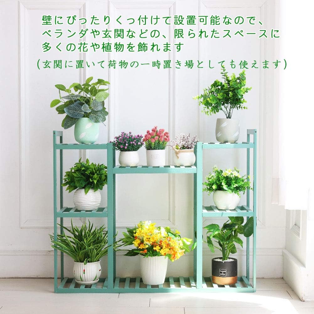 Amazon Unho フラワースタンド 竹製 室内花台 おしゃれ 3段フラワーラック ベランダ ガーデニング棚 ガーデンラック プランタースタンド 大型植物棚 屋外 Diy可能 観葉植物 飾る フラワースタンド 園芸ラック