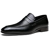 Jouesn Men's Dress Shoes Premium Leather Penny Loafers for Men Slip-On Formal Dress Loafers for Men