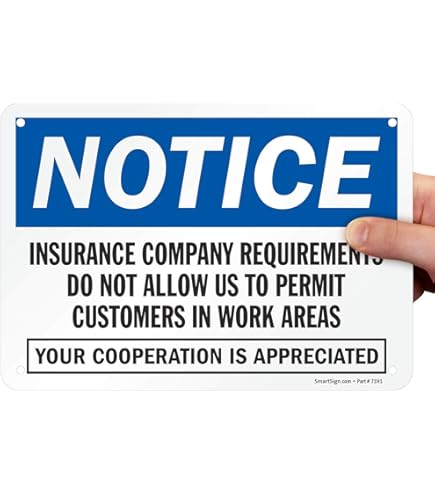 thumbnail image 2 of No Customers Allowed Sign - 10x7 Inch Plastic Restricted Access Security Sign 2 of 13