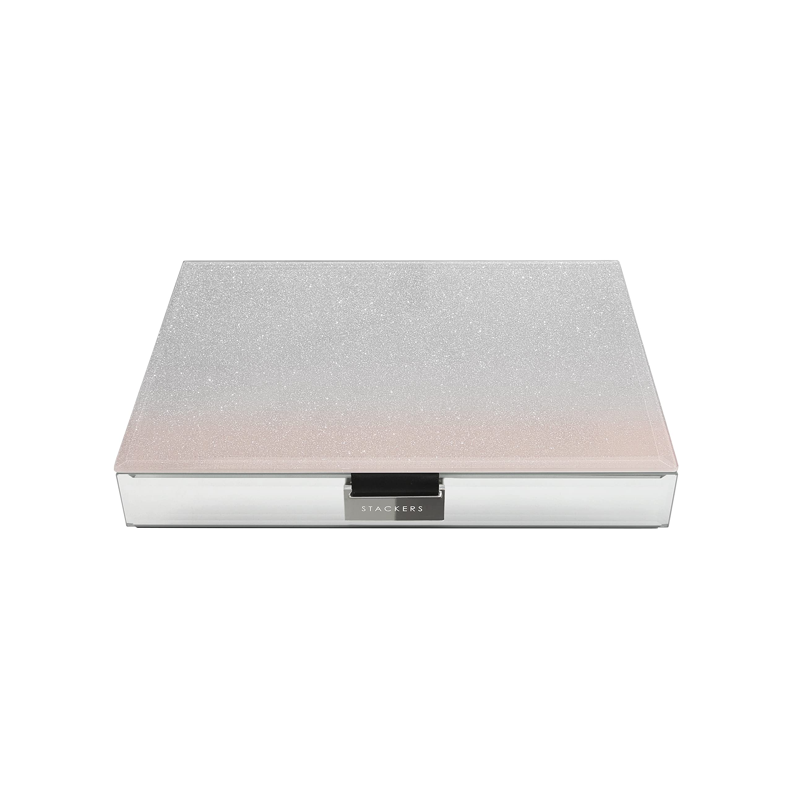 Stackers Pink Glitter Glass Classic Jewellery Box Lid