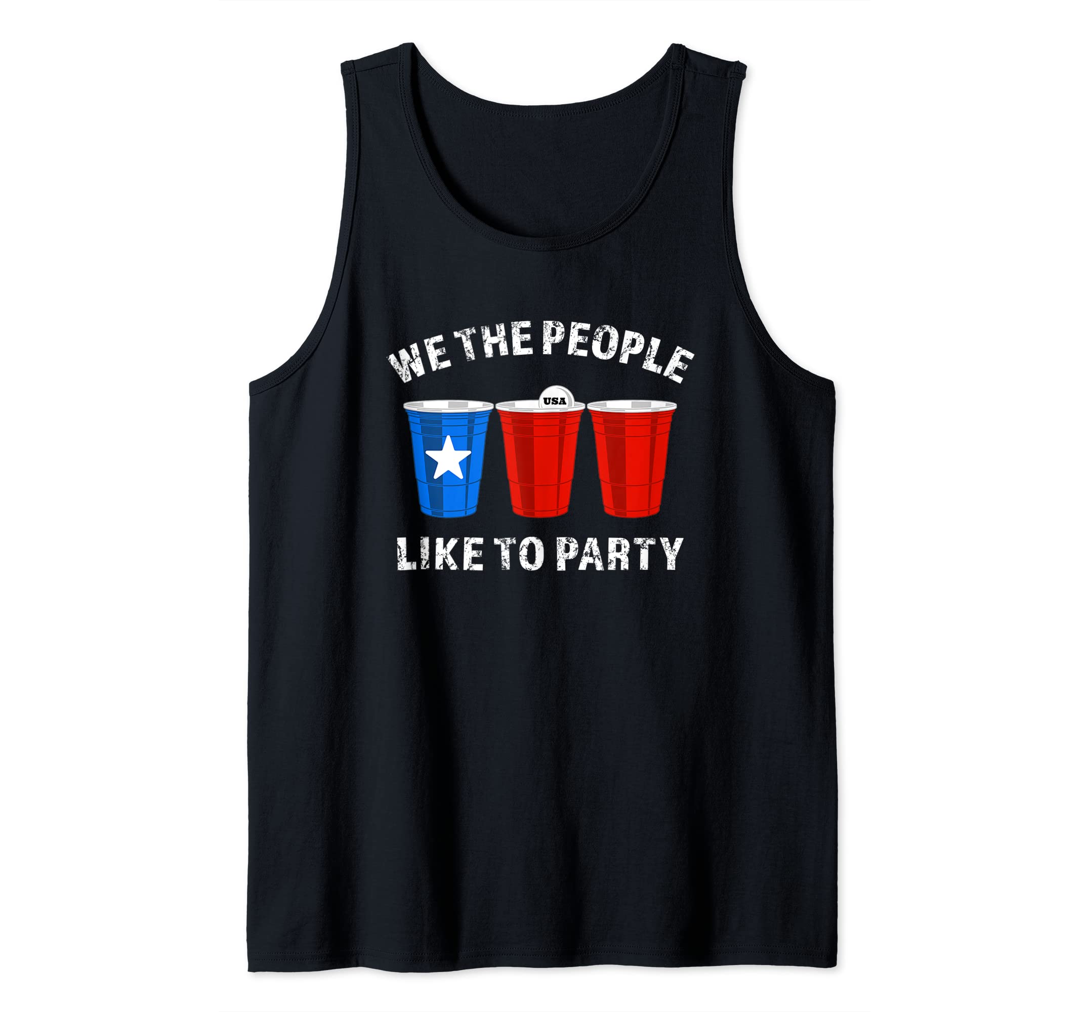 We The People Like Party / Beer Drink Game Red Cup, Ball Tank Top