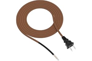 Xinafan Lamp Cord Repalcement Wire 8FT, Rayon Cloth Covered Electric Lamp Cords for Wiring Light Power Cable Parts, End Plug 