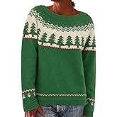 ONLYSTORY Womens Fair Isle Sweaters Fall Winter Trendy Vintage Sweater Seniors Crewneck Knit Wool Pullover Tops 2025