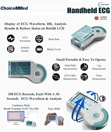 Choicemmed Md100b Portable Handheld Ecg Heart Rate Heartbeat