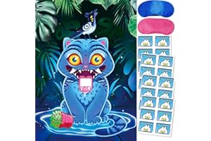 AIXPROBEAD Demon Hunters Birthday Decorations, Derpy Party Games for Boys Girls, Large Poster 24PCS Letter Stickers for Kpop Party Supplies