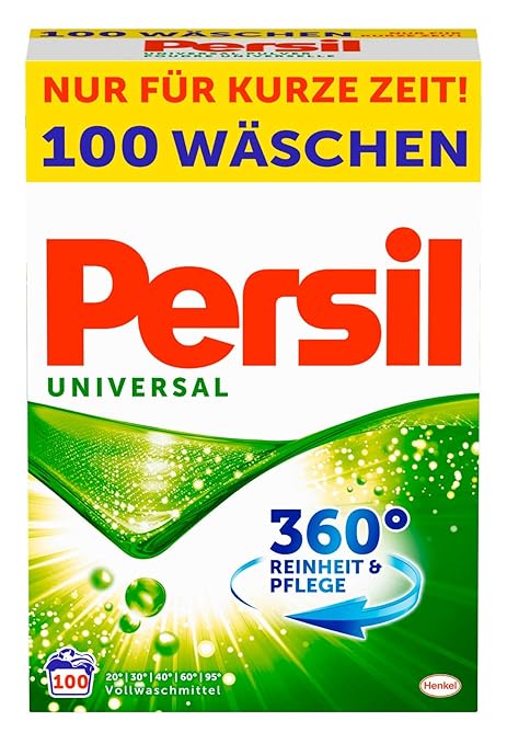Persil Universal Pulver, Vollwaschmittel, 360° Reinheit & Pflege, 1er Pack (1 x 100 Waschladungen)