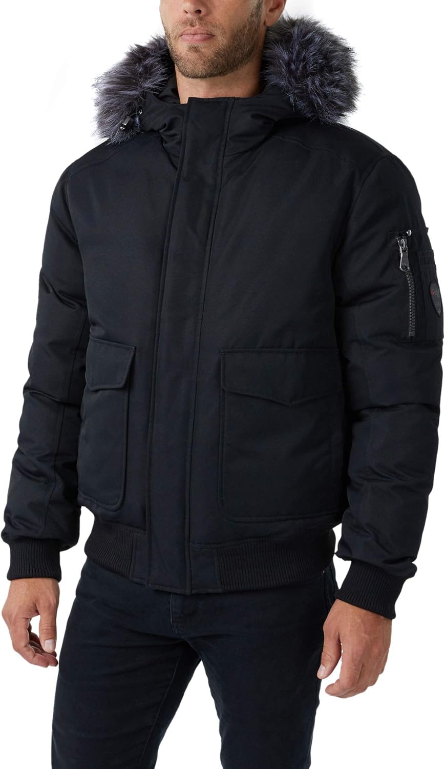 Pajar Men’s Lucas Down Bomber Jacket with Faux Fur Hood at Amazon Men’s