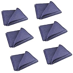 6 Pack 40x72 In Moving Blankets Heavy Duty Thick