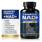 KXVUDE Boostiva NAD+ Supplements for Men, with Resveratrol, CoQ10, L Citrulline and Lycopene, Anti-Aging, Stamina, 60capsules