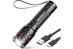RECHOO Rechargeable Flashlights High Lumens, G1000 Super Bright Flash Light, Small Zoomable Led Flashlight with 3 Lighting Modes, Portable Tactical Flashlights for Camping (Battery Included)