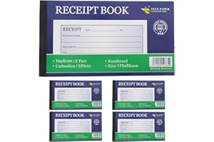 DOITOOL 5pcs Receipt Book 2-Part Invoice Forms Order Record Pad Retail Cash Book Invoice Receipt for Small Business Restauran