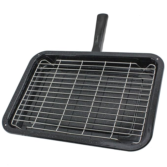SPARES2GO Medium NonStick Grill Pan with Detachable Handle and Rack