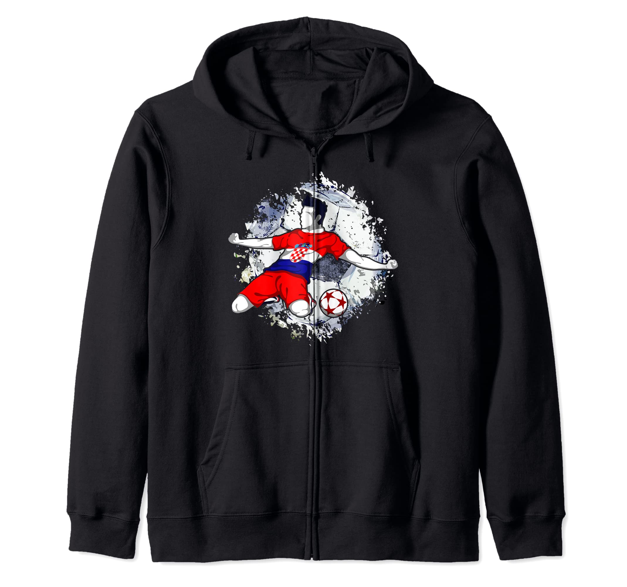 Croatia Soccer Fans Jersey Croatian Football Lovers Sports Zip Hoodie