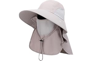 Outrip Sun Hat for Men Women Wide Brim Fishing Hat with Face Cover & Neck Flap Outdoor Sun Protection Hat