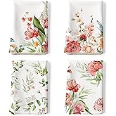 Arquiel Watercolor Flower Tea Towels, Cotton Kitchen Towel 18.9 × 27.5 inch, Quick Drying Dish Cloth for Party Anniversary Holiday Decoration Housewarming Gifts