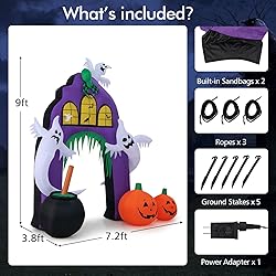 Tangkula 9 FT Tall Halloween Inflatable Castle
