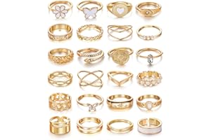 KISS WIFE Gold Knuckle Rings Set for Women Girls, Vintage Stackable Boho Midi Finger Ring Sets, Cute Y2K Aesthetic Rings Pack Trendy Jewelry Brithday Christmas Gift for Her