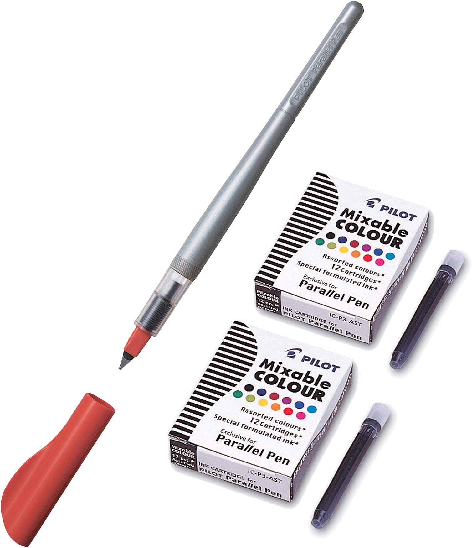 Pilot Calligraphy Fountain Pen Parallel Pen Refillable (1.5 mm + Cartridges)