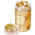 Gold Flakes for Resin, Paxcoo 15 Grams Gold Foil for Nails, Gold Foil Flakes Imitation Gold Leaf for Jewelry Resin, Nails and Jewelry Making