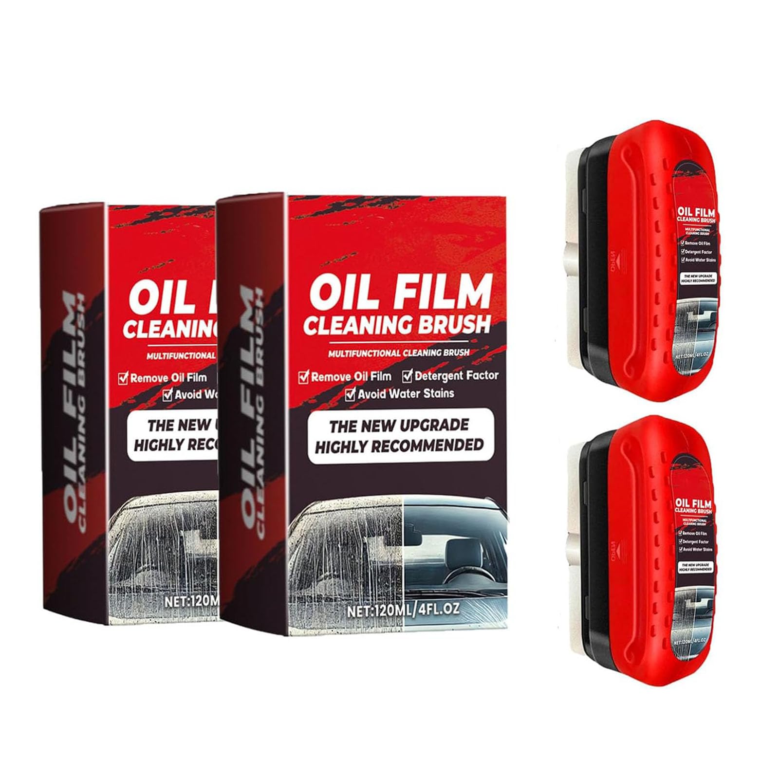 Photo 1 of 2pack Automotive Oil Film Cleaning Brush New Glass Coating for Windshield Glass Oil Film Remover, Strong Front Windshield Remover for Windshield Improves Clarity and Visibility