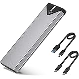 SSK Aluminum M.2 NVME SATA SSD Enclosure Adapter, USB 3.2 Gen 2 (10 Gbps) to NVME PCI-E SATA M-Key/(B+M) Key Solid State Driv