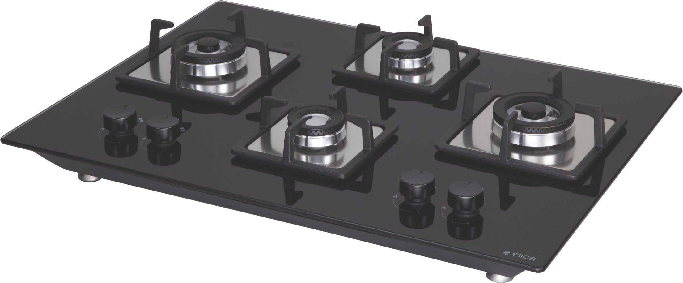 Buy Elica Hob 4 Burner Auto Ignition Glass Top 2 Double Ring Brass