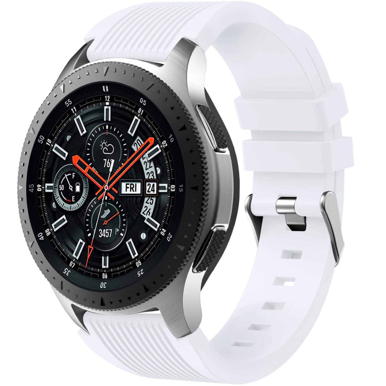 Dirrelo Strap Compatible with Samsung Galaxy Watch 3 45mm/Galaxy Watch 46mm/Huawei GT 2 46mm, 22mm Soft Silicone Sport Wrist Bands Replacement for Samsung Gear S3 Frontier for Men Women, White