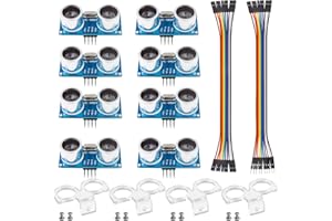 SMRAZA 8pcs Ultrasonic Sensor Module HC-SR04 with 4pcs Mounting Bracket Distance Sensor Compatible with Arduino Kit, for Mega2560, Robot, Duemilanove (8)