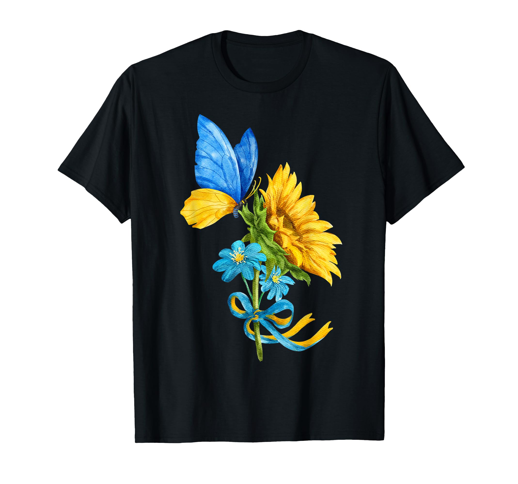 Photo 1 of Sunflower Ukraine Flag Butterfly Shirt Ukrainian Flag T-Shirt M