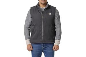 TUAOVA Men's Loose Fit Workwear Vest Fleece-Lined Durability Waterproof Mock-Neck Vest