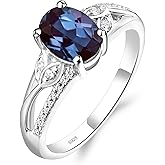 925 Sterling Silver Oval Shaped 8X6 MM Gemstone Ring Leaf Engagement Ring for Women Jewelry