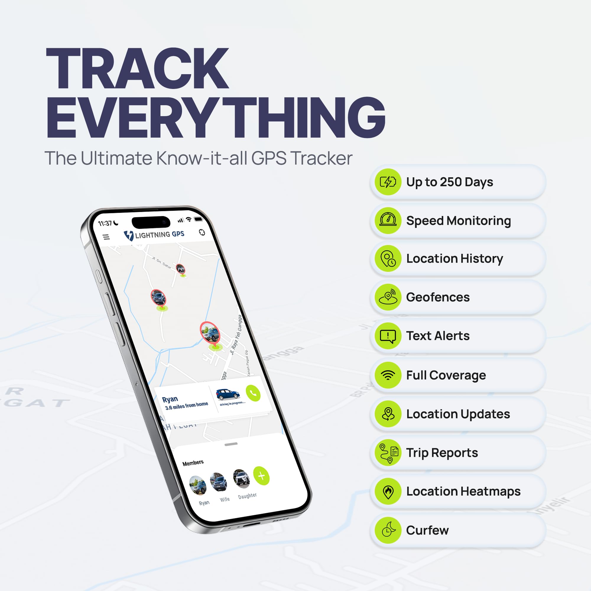 Lightning GPS GL300 Tracker Device for Vehicles w/Magnetic Case and Battery – Real-Time GPS Tracking, Vehicle & Fleet Monitoring, Hidden Tracking for Cars, Trucks or Trailers – Subscription Required