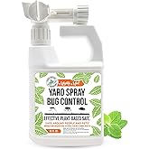 Mighty Mint Peppermint Oil Lawn & Yard Bug Control Spray – Natural Outdoor Pest Repellent for Fleas, Ticks, Mosquitoes, Ants, and More – Plant-Based, Extra-Strength Formula – 32 oz