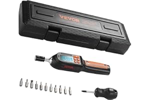 VEVOR Digital Torque Screwdriver, 1/4" Drive Screwdriver Torque Wrench, Electrician Torque Screwdriver with LCD, 2.65-70.67 in-lbs Torque Range, 0.01 N.m Increment Torque Screwdriver with Bits & Case