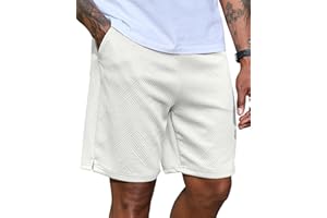 Rela Bota Mens Shorts Casual Elastic Waist Drawstring with 4 Pockets Classic-Fit Summer Beach Shorts