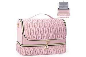 Pripher Double-Layer Travel Case Compatible for Dyson Airwrap Styler with Waterproof Compartment (Pink Lace)