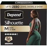 Depend Silhouette Adult Diapers, Incontinence & Postpartum Bladder Leak Underwear for Women, Maximum Absorbency, Medium, Pink