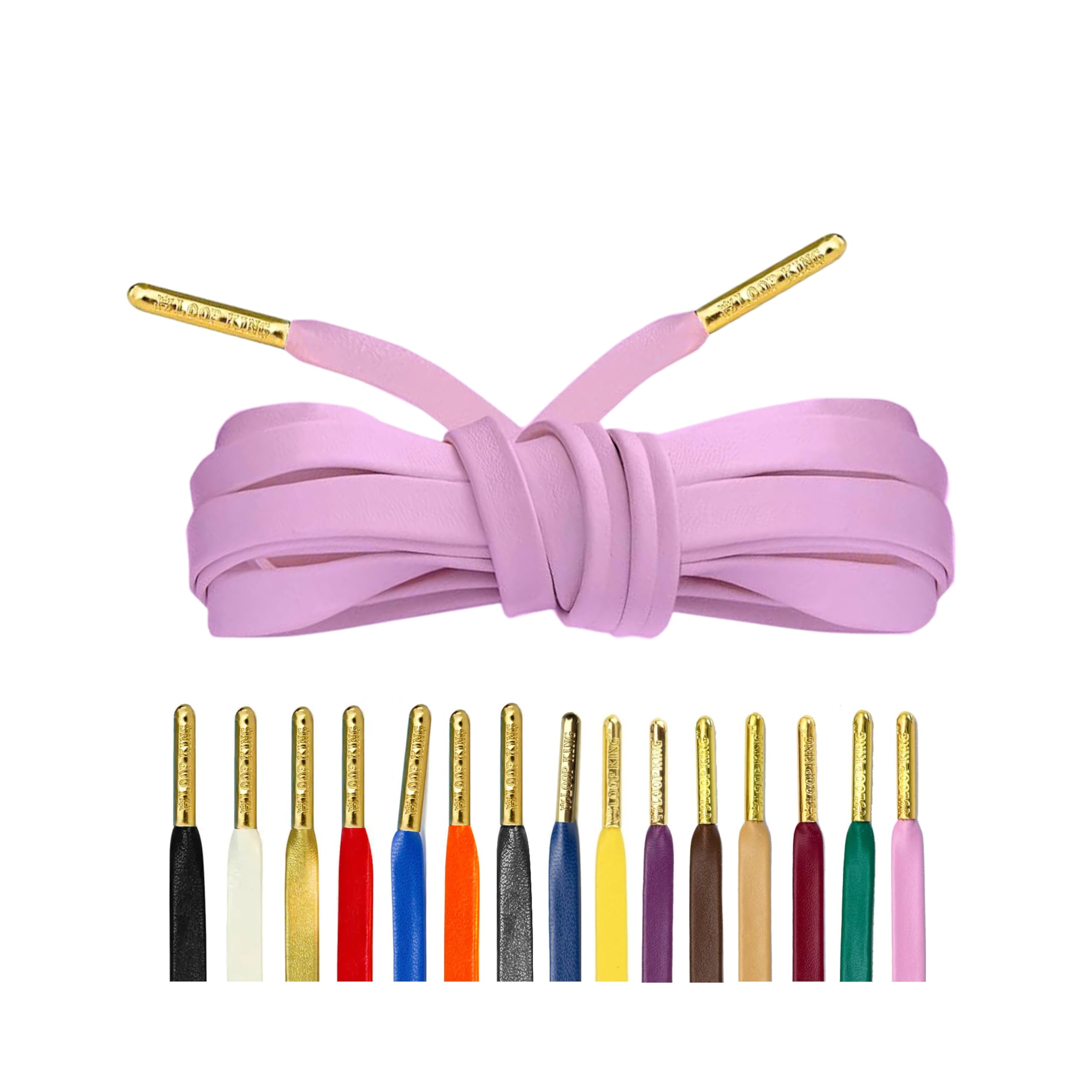 Loop King Laces - Premium Light Pink Flat Leather